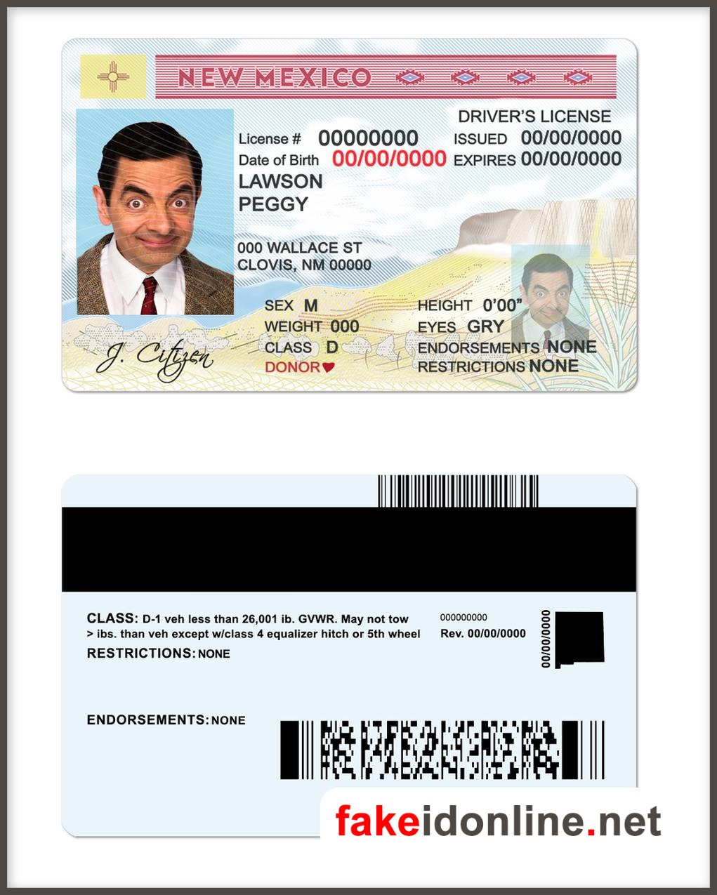 New Mexico Driver License New 1200dpi